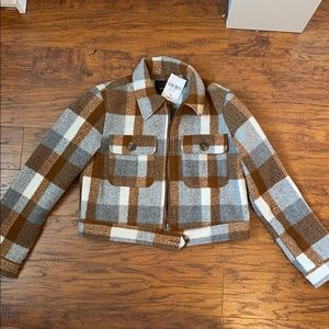Plaid cropped jacket